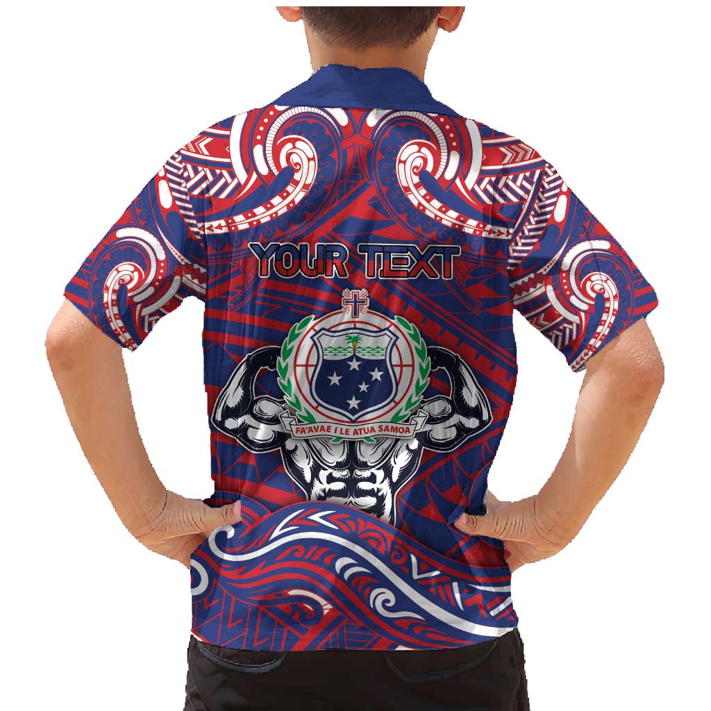 Personalised Samoa Gym Family Matching Mermaid Dress and Hawaiian Shirt Muscle Samoan Tribal Waves DT05 - Polynesian Pride