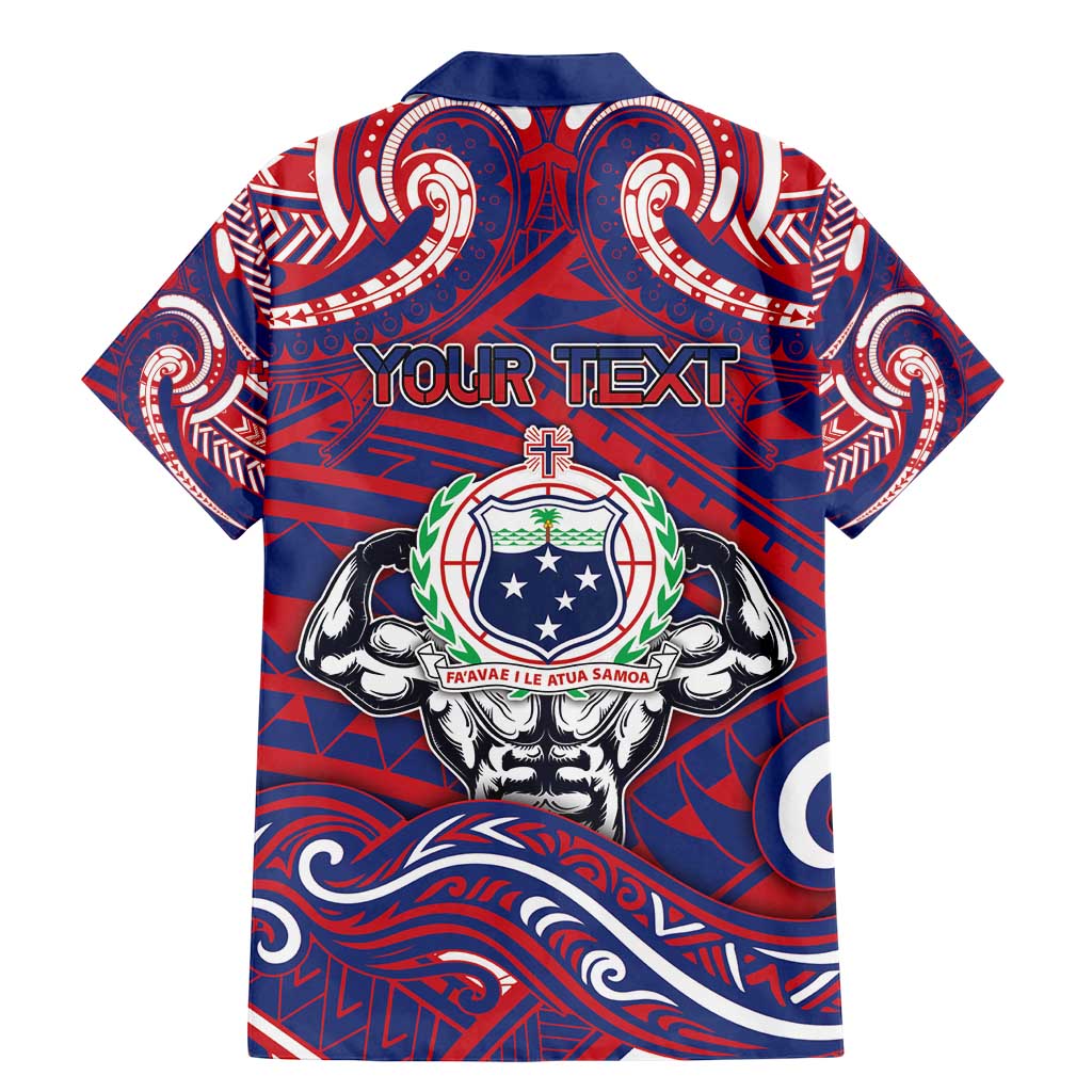Personalised Samoa Gym Family Matching Mermaid Dress and Hawaiian Shirt Muscle Samoan Tribal Waves DT05 - Polynesian Pride