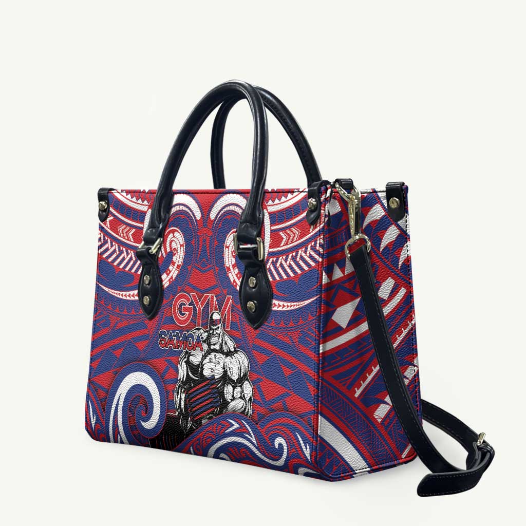 Samoa Gym Leather Bag Muscle Samoan Tribal Waves - Polynesian Pride