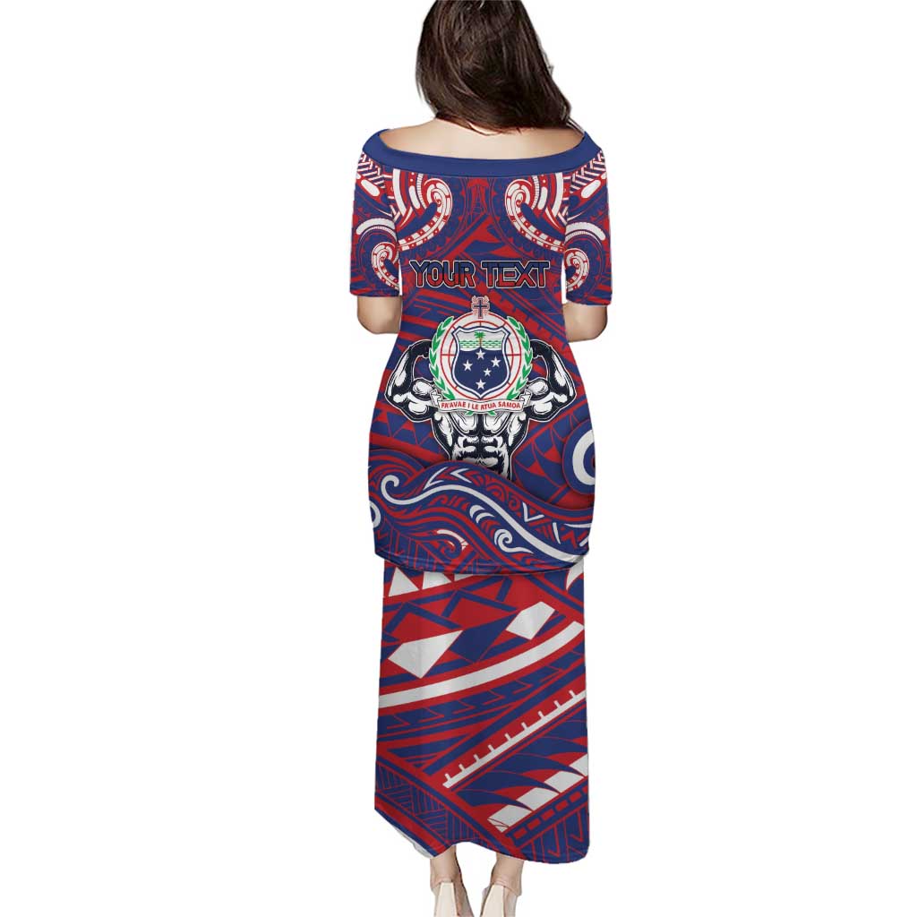 Personalised Samoa Gym Puletasi Muscle Samoan Tribal Waves - Polynesian Pride