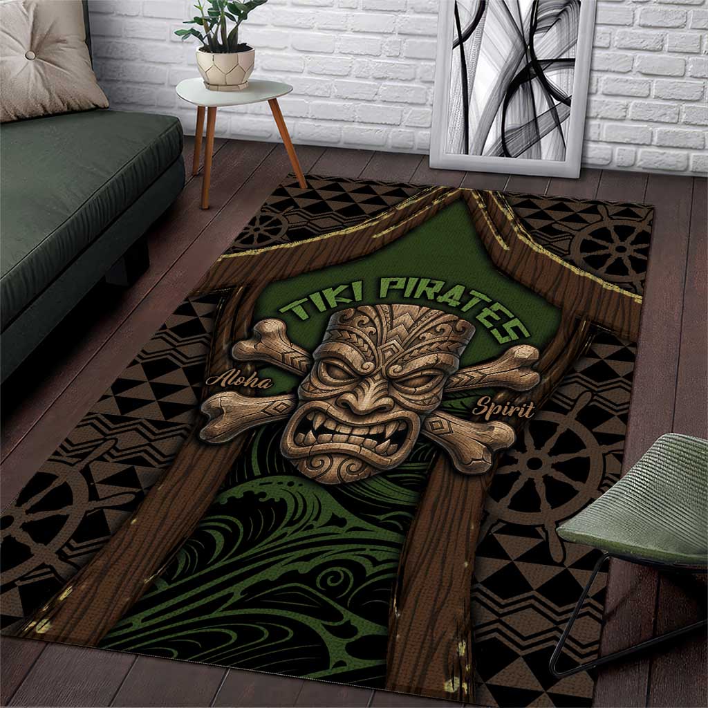 Hawaii Tiki Pirates Area Rug Kakau Pattern Polynesian Style