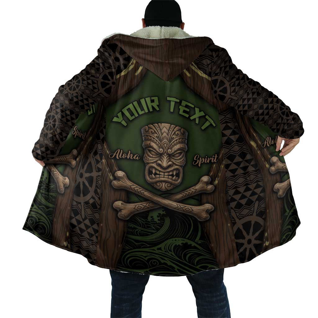 Personalised Hawaii Tiki Pirates Cloak Kakau Pattern Polynesian Style