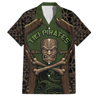 Personalised Hawaii Tiki Pirates Family Matching Off Shoulder Maxi Dress and Hawaiian Shirt Kakau Pattern Polynesian Style