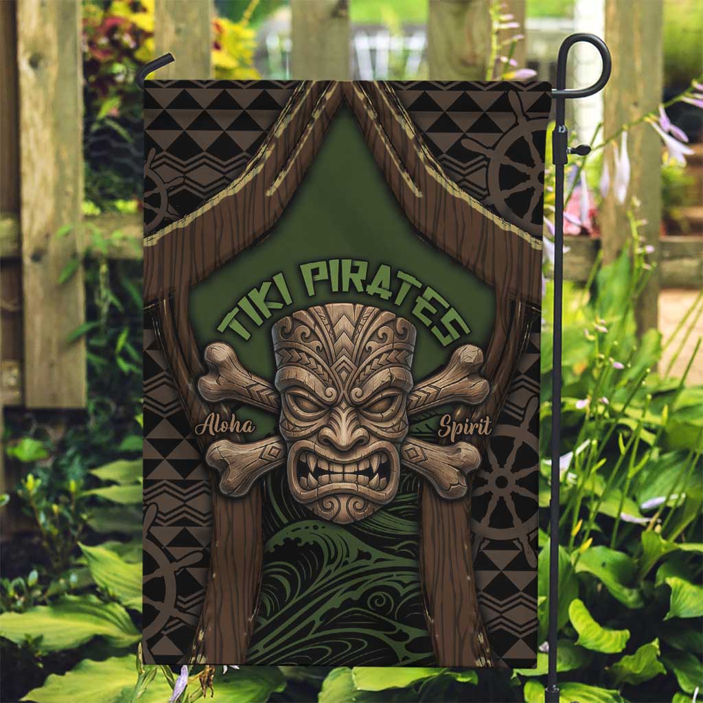 Hawaii Tiki Pirates Garden Flag Kakau Pattern Polynesian Style