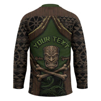 Personalised Hawaii Tiki Pirates Hockey Jersey Kakau Pattern Polynesian Style