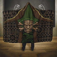 Hawaii Tiki Pirates Hooded Blanket Kakau Pattern Polynesian Style