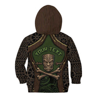 Personalised Hawaii Tiki Pirates Kid Hoodie Kakau Pattern Polynesian Style