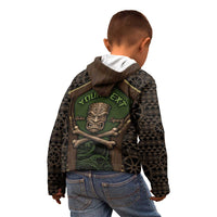 Personalised Hawaii Tiki Pirates Kid Hoodie Kakau Pattern Polynesian Style