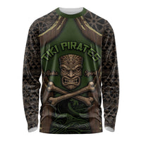 Personalised Hawaii Tiki Pirates Long Sleeve Shirt Kakau Pattern Polynesian Style