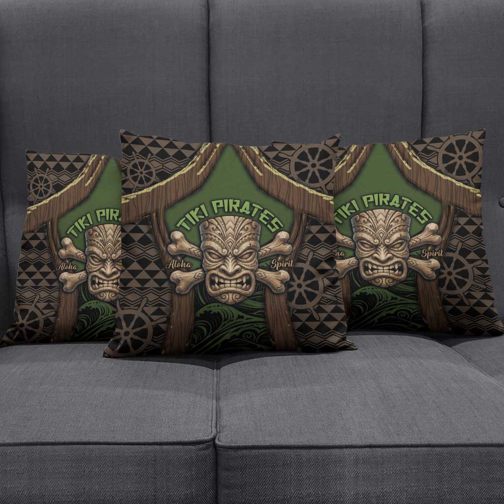 Hawaii Tiki Pirates Pillow Cover Kakau Pattern Polynesian Style