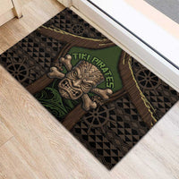 Hawaii Tiki Pirates Rubber Doormat Kakau Pattern Polynesian Style