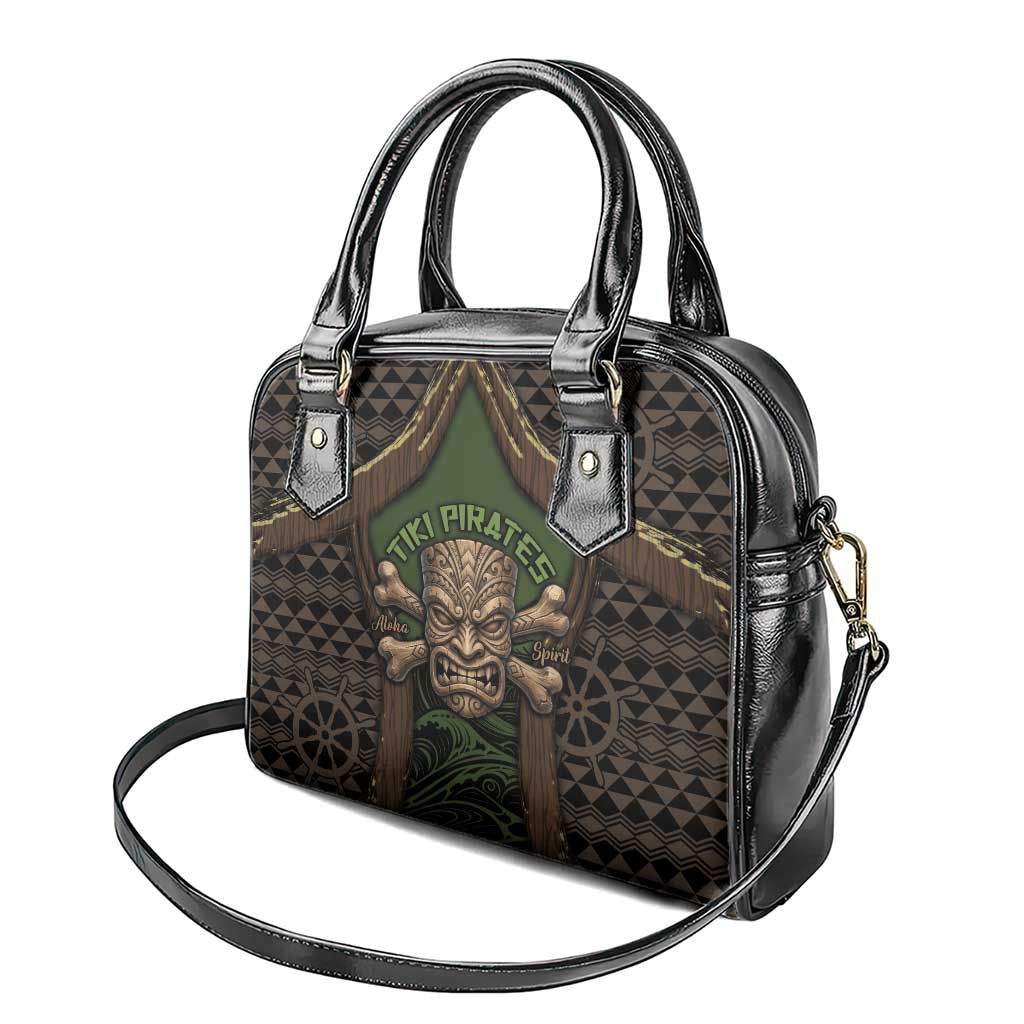 Hawaii Tiki Pirates Shoulder Handbag Kakau Pattern Polynesian Style
