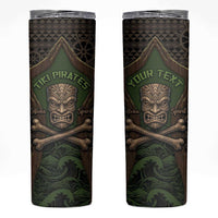 Personalised Hawaii Tiki Pirates Skinny Tumbler Kakau Pattern Polynesian Style