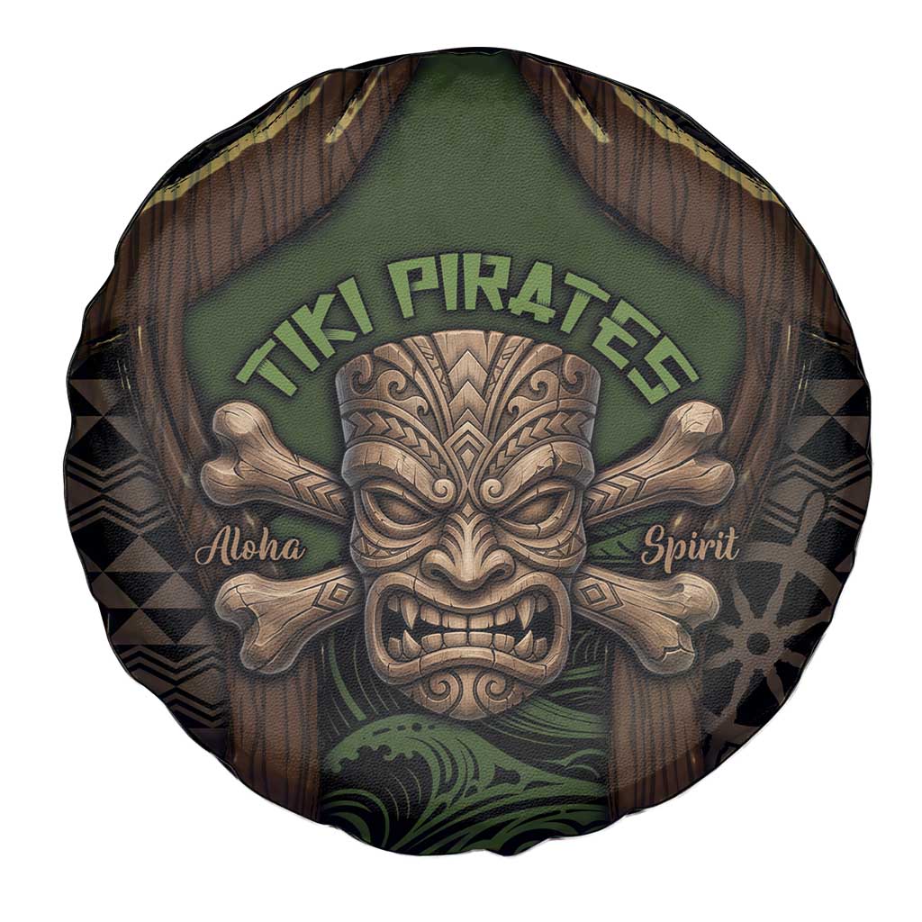 Hawaii Tiki Pirates Spare Tire Cover Kakau Pattern Polynesian Style