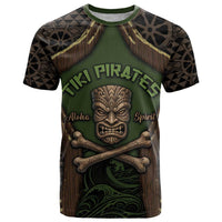 Personalised Hawaii Tiki Pirates T Shirt Kakau Pattern Polynesian Style