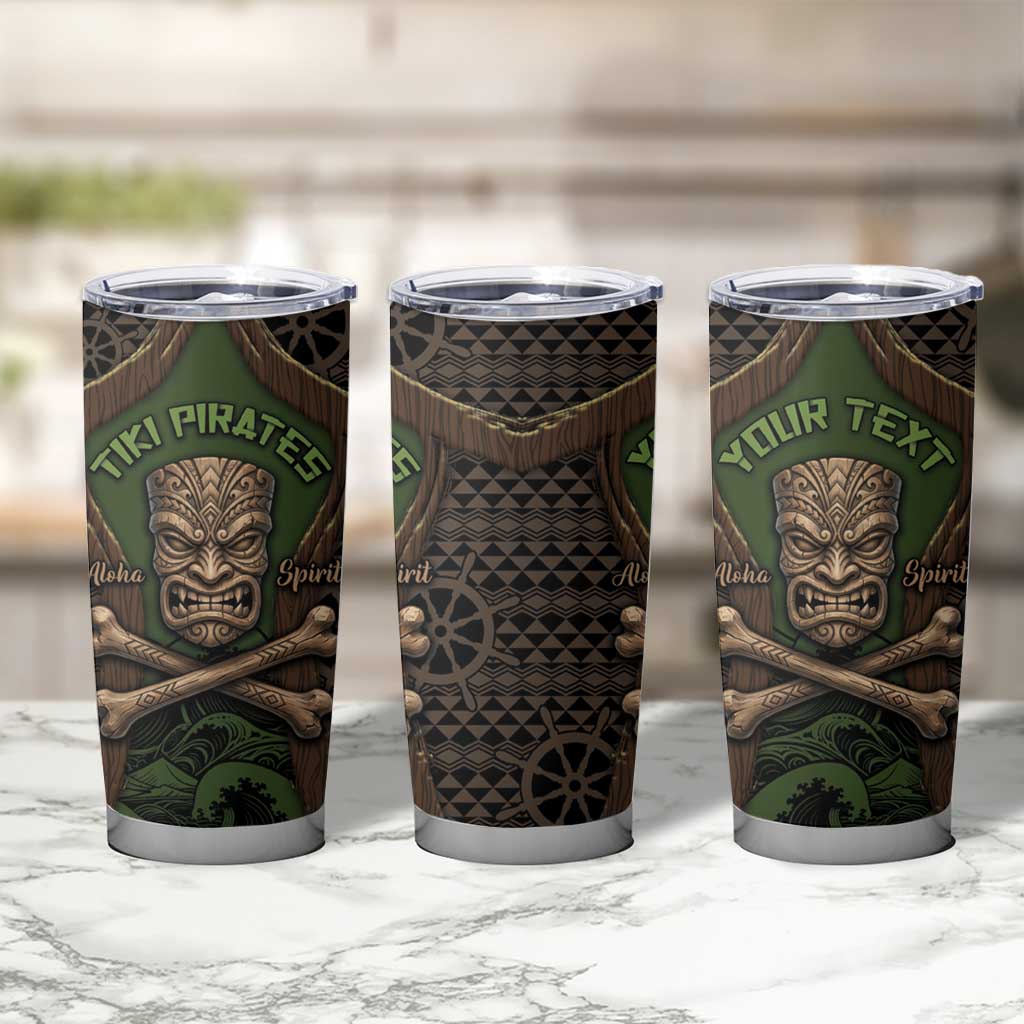 Personalised Hawaii Tiki Pirates Tumbler Cup Kakau Pattern Polynesian Style