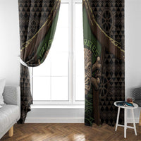Hawaii Tiki Pirates Window Curtain Kakau Pattern Polynesian Style