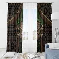 Hawaii Tiki Pirates Window Curtain Kakau Pattern Polynesian Style
