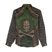 Personalised Hawaii Tiki Pirates Women Casual Shirt Kakau Pattern Polynesian Style