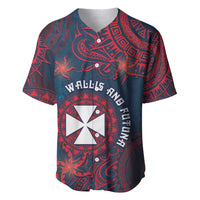Personalised Wallis And Futuna Baseball Jersey Hibiscus Polynesian Tribal Pattern