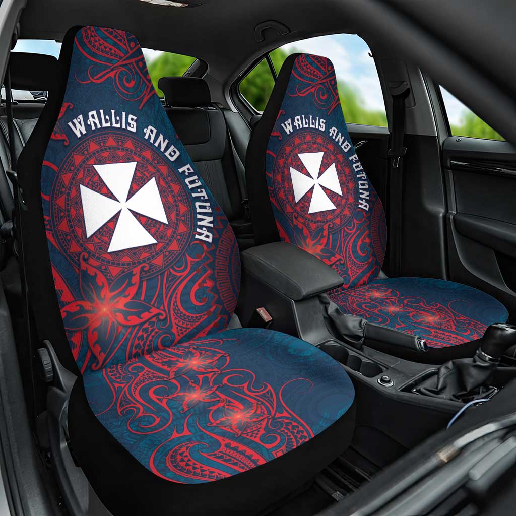 Wallis And Futuna Car Seat Cover Hibiscus Polynesian Tribal Pattern