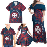 Personalised Wallis And Futuna Family Matching Off Shoulder Maxi Dress and Hawaiian Shirt Hibiscus Polynesian Tribal Pattern