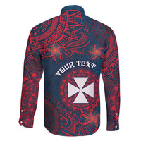 Personalised Wallis And Futuna Family Matching Off Shoulder Short Dress and Hawaiian Shirt Hibiscus Polynesian Tribal Pattern