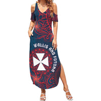 Personalised Wallis And Futuna Family Matching Summer Maxi Dress and Hawaiian Shirt Hibiscus Polynesian Tribal Pattern