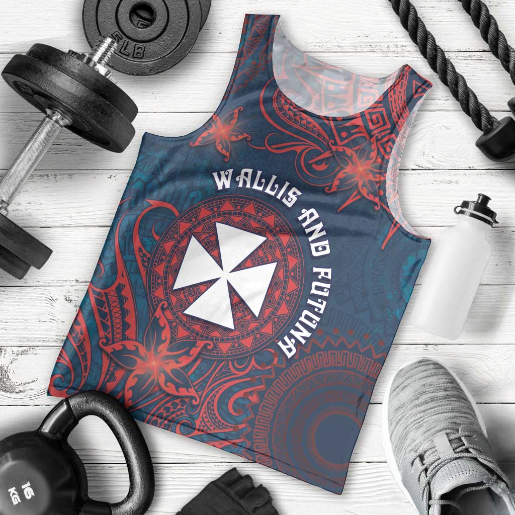 Personalised Wallis And Futuna Men Tank Top Hibiscus Polynesian Tribal Pattern