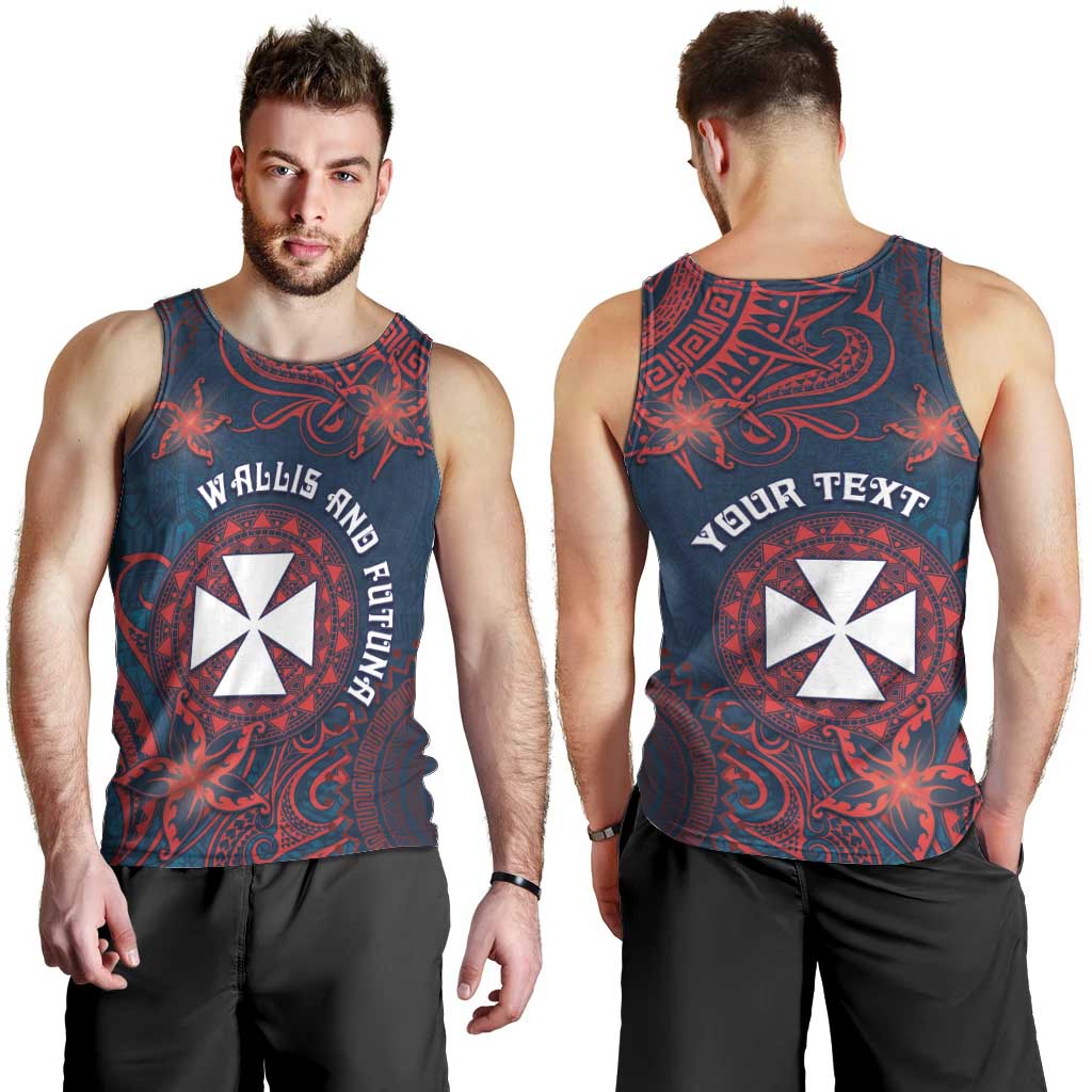 Personalised Wallis And Futuna Men Tank Top Hibiscus Polynesian Tribal Pattern