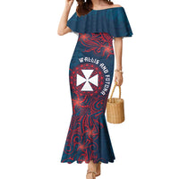 Personalised Wallis And Futuna Mermaid Dress Hibiscus Polynesian Tribal Pattern