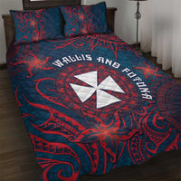 Wallis And Futuna Quilt Bed Set Hibiscus Polynesian Tribal Pattern
