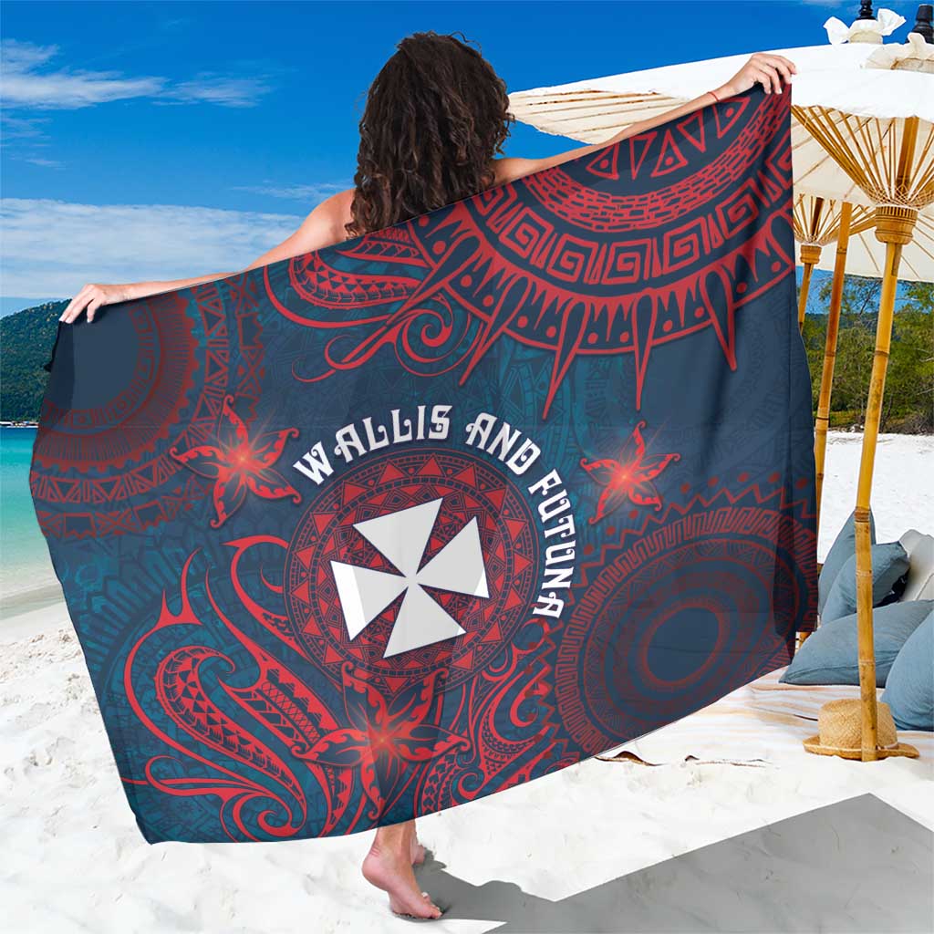 Wallis And Futuna Sarong Hibiscus Polynesian Tribal Pattern