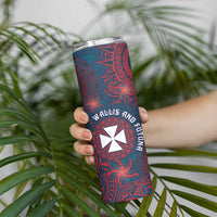 Personalised Wallis And Futuna Skinny Tumbler Hibiscus Polynesian Tribal Pattern