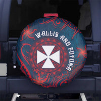 Wallis And Futuna Spare Tire Cover Hibiscus Polynesian Tribal Pattern
