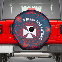 Wallis And Futuna Spare Tire Cover Hibiscus Polynesian Tribal Pattern