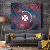 Wallis And Futuna Tapestry Hibiscus Polynesian Tribal Pattern
