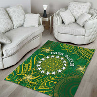 Cook Islands Area Rug Hibiscus Polynesian Tribal Pattern