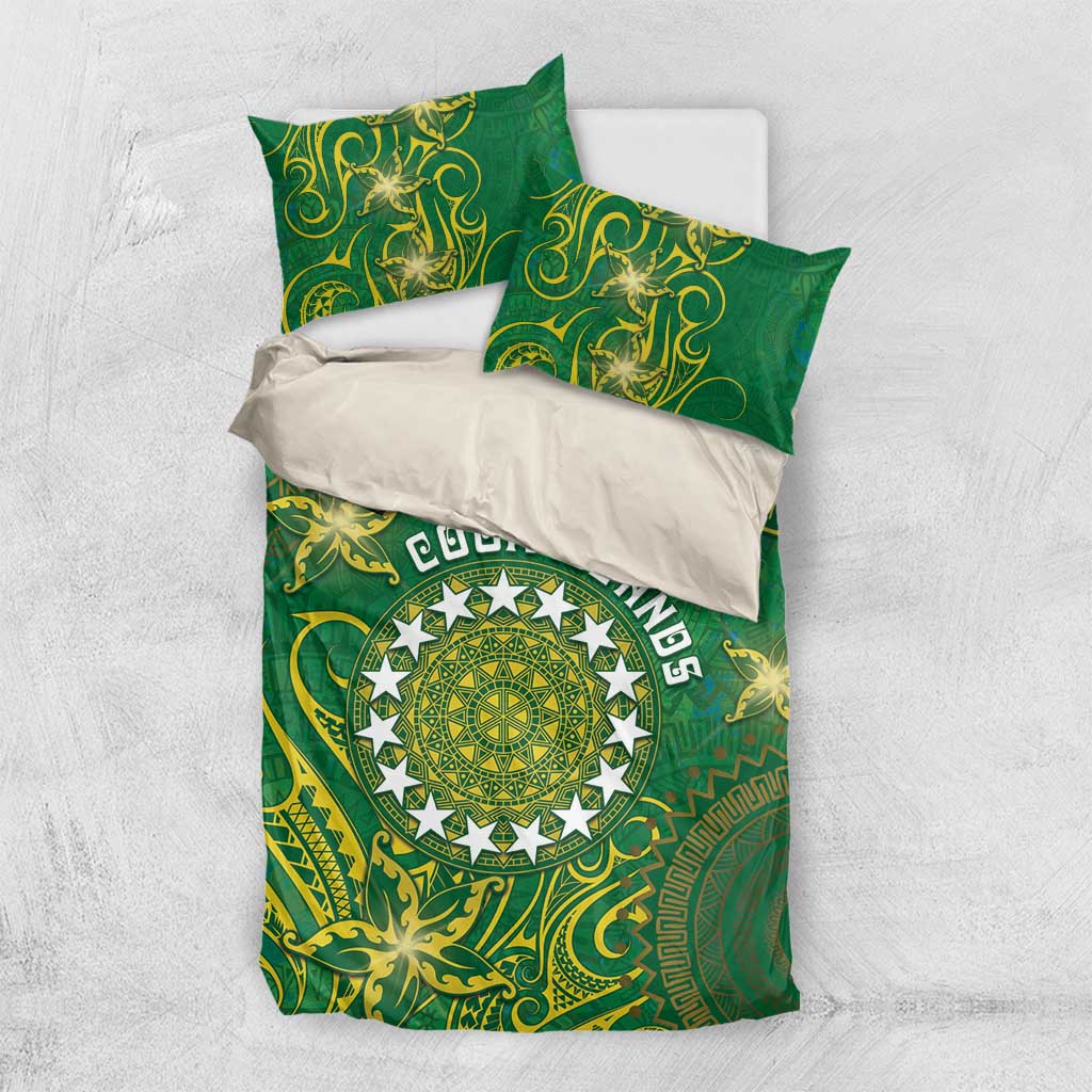 Cook Islands Bedding Set Hibiscus Polynesian Tribal Pattern