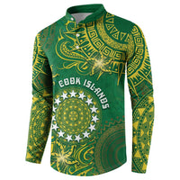 Personalised Cook Islands Button Sweatshirt Hibiscus Polynesian Tribal Pattern