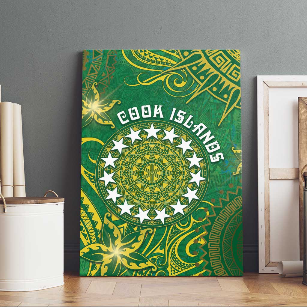 Cook Islands Canvas Wall Art Hibiscus Polynesian Tribal Pattern
