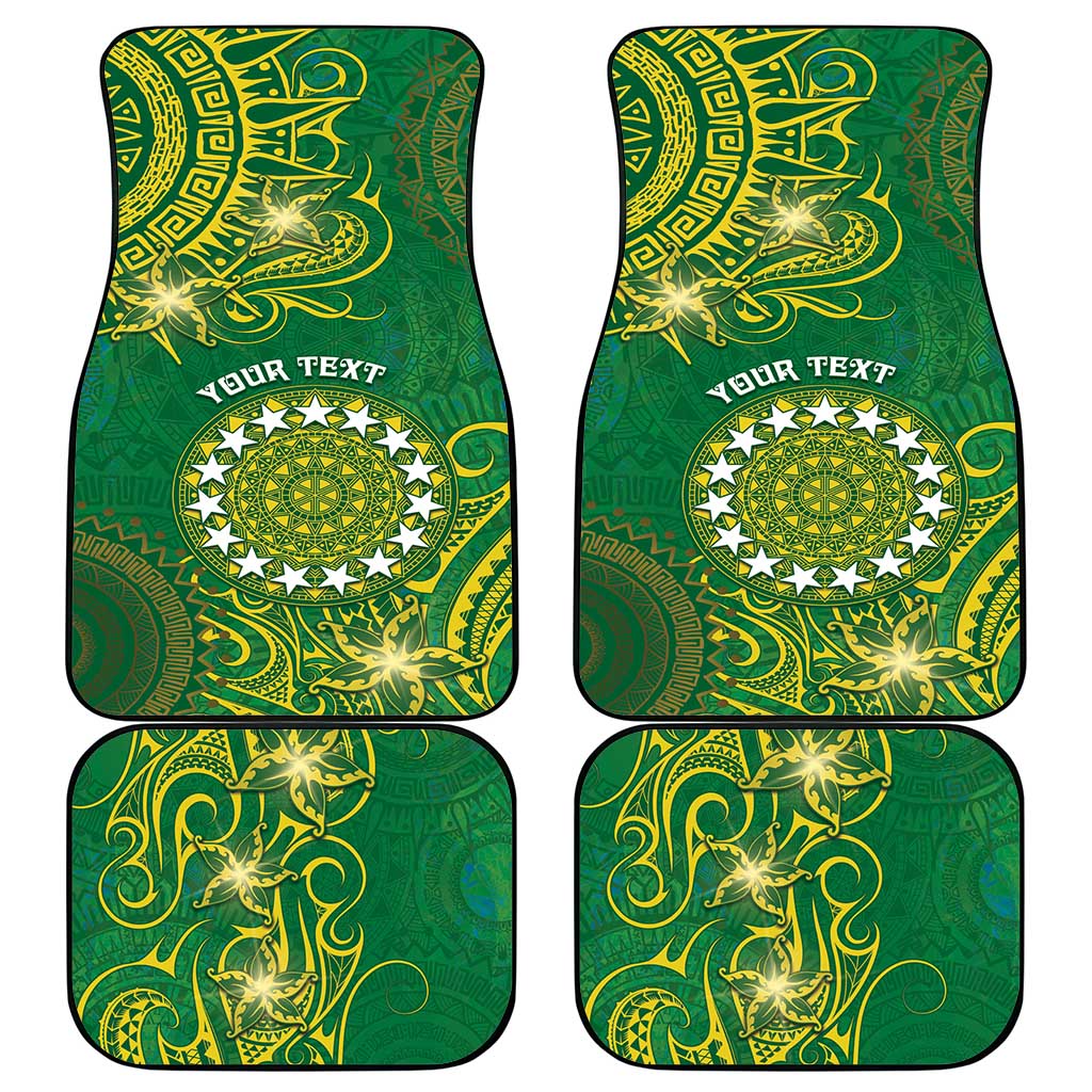 Cook Islands Car Mats Hibiscus Polynesian Tribal Pattern