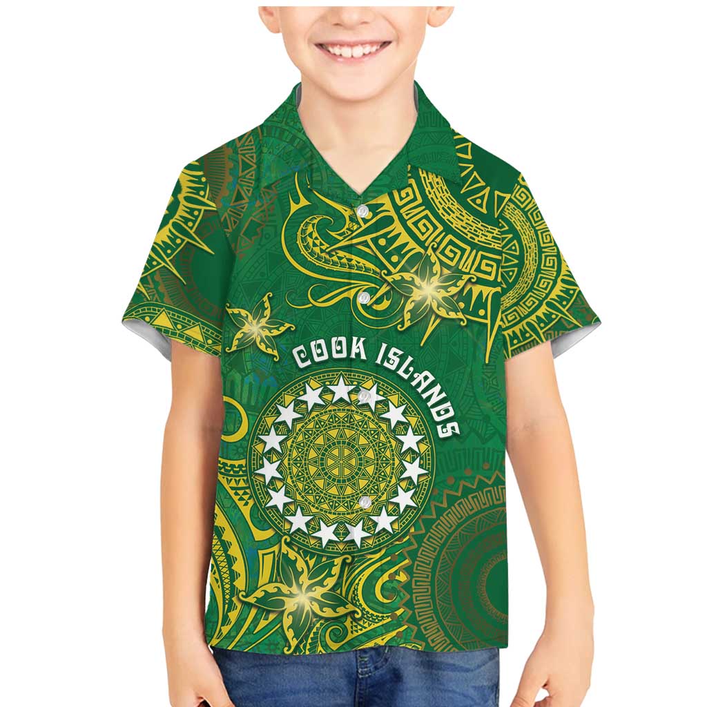 Personalised Cook Islands Family Matching Mermaid Dress and Hawaiian Shirt Hibiscus Polynesian Tribal Pattern