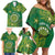 Personalised Cook Islands Family Matching Off Shoulder Short Dress and Hawaiian Shirt Hibiscus Polynesian Tribal Pattern