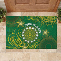 Cook Islands Rubber Doormat Hibiscus Polynesian Tribal Pattern