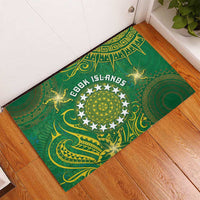 Cook Islands Rubber Doormat Hibiscus Polynesian Tribal Pattern