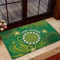 Cook Islands Rubber Doormat Hibiscus Polynesian Tribal Pattern