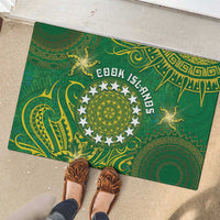 Cook Islands Rubber Doormat Hibiscus Polynesian Tribal Pattern
