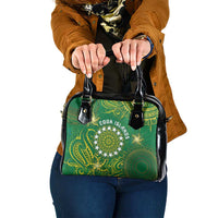 Cook Islands Shoulder Handbag Hibiscus Polynesian Tribal Pattern
