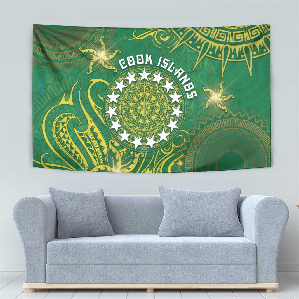 Cook Islands Tapestry Hibiscus Polynesian Tribal Pattern